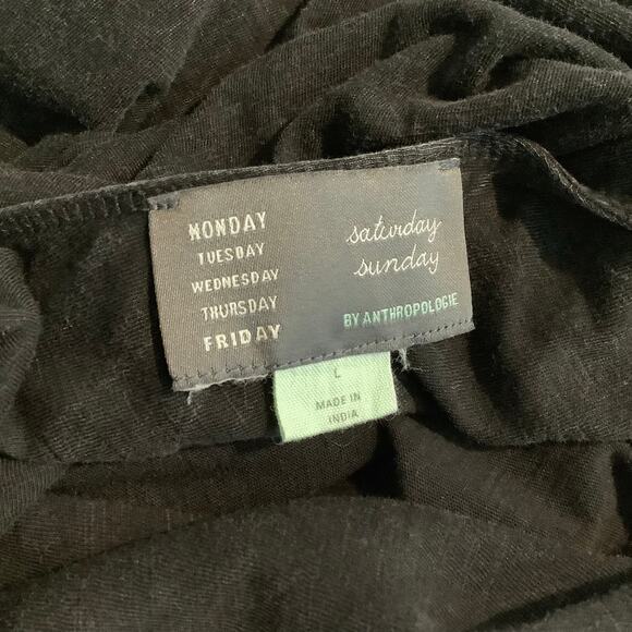 Anthropologie Saturday Sunday Black Stone Washed 3/4 Sleeve Maxi Dress Large - Picture 5 of 7